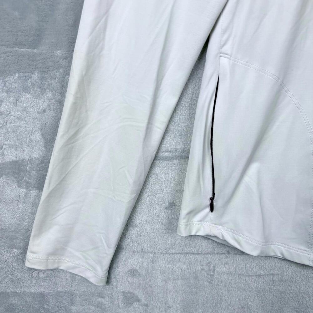 Carve Designs White Zip Jacket Size M Lightweight Stretchy Spandax USA Made Gym - Picture 5 of 9